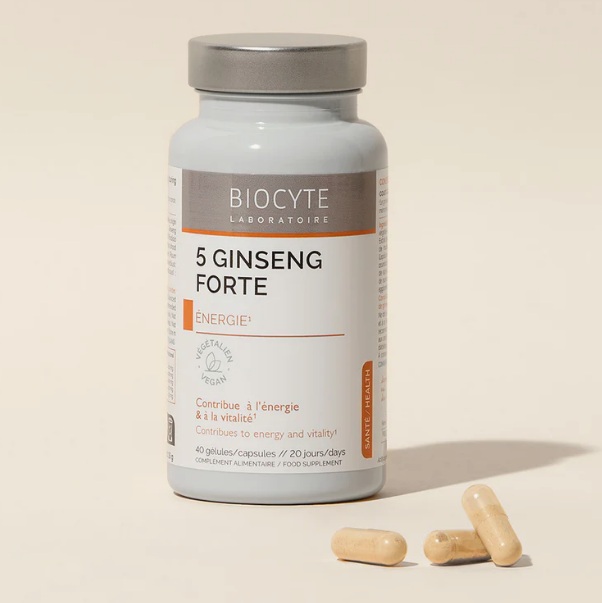 Biocyte Kapsule za energijo in vitalnost 5 GINSENG FORTE, 40 kapsul