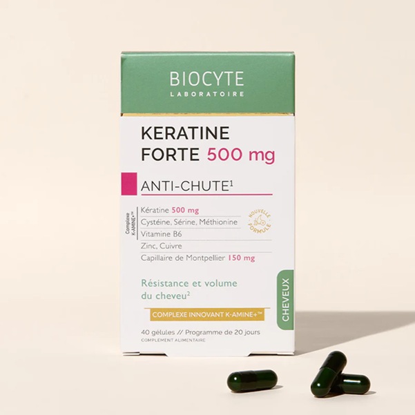 Biocyte Kapsule proti izpadanju las KERATIN FORTE 500 mg ANTI HAIR LOSS, 40 kapsul