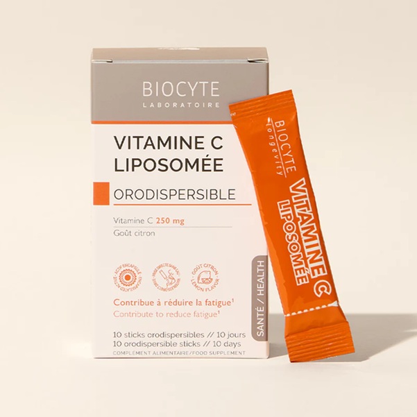 Biocyte Orodisperzibilni prašek proti utrujenost & za imunski sistem LIPOSOMSKI VITAMIN C, orodisperzibilni prašek, 10 vrečk