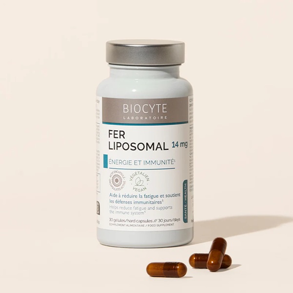 Biocyte Kapsule za energijo & imunost LIPOSOMSKO ŽELEZO 14 mg, 30 kapsul