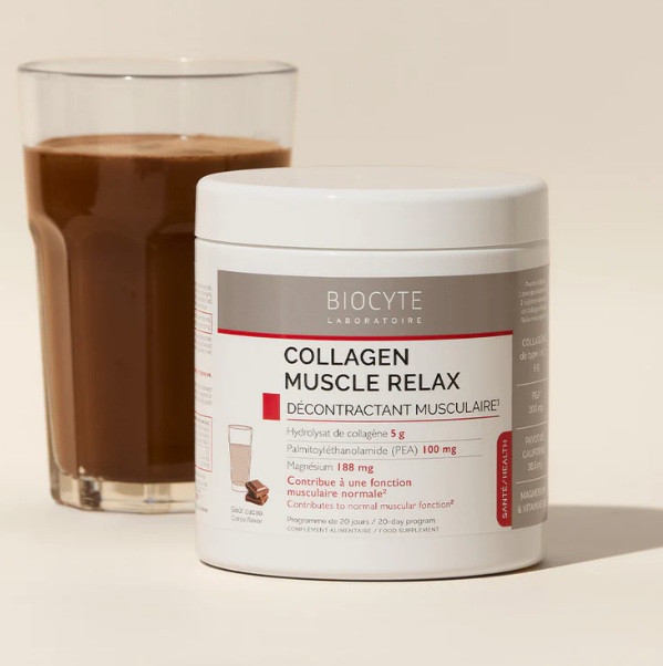 BIOCYTE prašek s kolagen za napitek za sprostitev mišic po športu KOLAGEN MUSCLE RELAX, 220 g