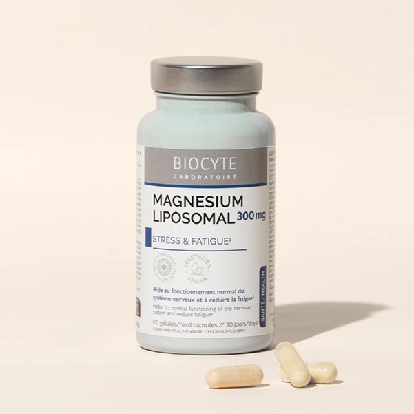 Biocyte Kapsule proti stresu & utrujenosti LIPOSOMSKI MAGNEZIJ 300 mg, 60 kapsul